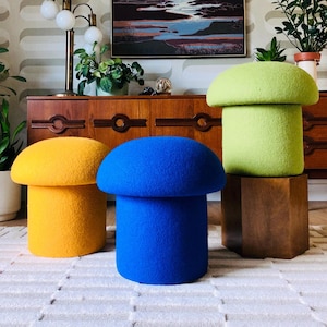 Mushroom Ottomans in Wool