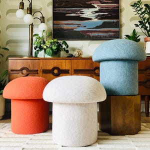 Mushroom Ottomans in Wool