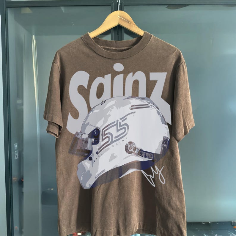 Carlos Sainz Williams F1 T-Shirt, Sainz 55 Racing Tee, Vintage Formula One Shirt, Gift for Carlos Sainz Fan Espresso