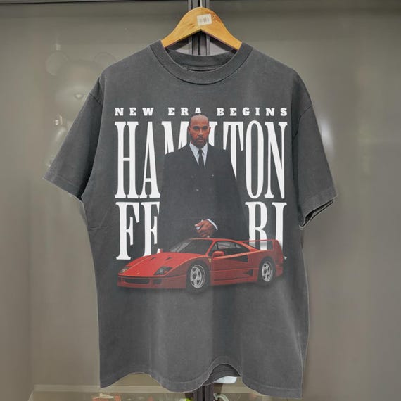 Vintage Lewis Hamilton Ferrari T-Shirt, HAM44 Scuderia Ferrari Formula Tee, 2025 Formula One Shirt, F1 Hamilton Ferrari Fan Merch