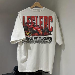 chemise vintage Charles Leclerc Prince de Monaco, t-shirt rétro Ferrari F1, t-shirt Formule 1 Leclerc 16, cadeau fan du GP de Monaco