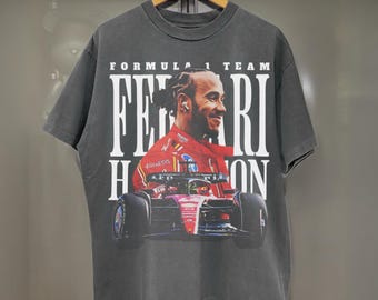 Lewis Hamilton Ferrari F1 T-Shirt, Vintage Hamilton F1 Graphic Tee, Formula One Merch, Hamilton Ferrari Shirt, Unisex F1 Fan Gift