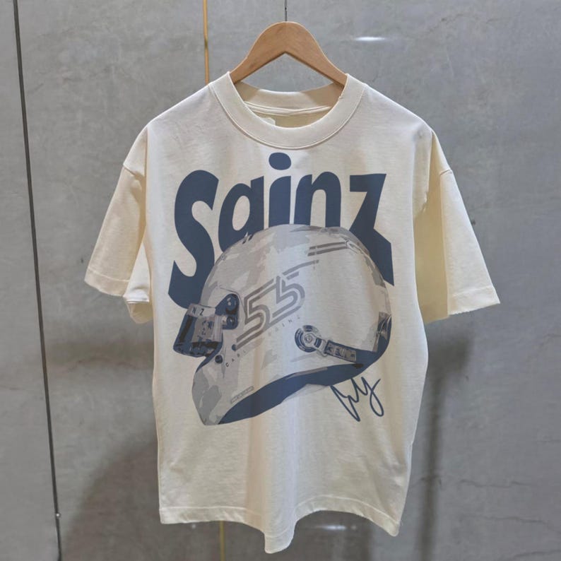 Carlos Sainz Williams F1 T-Shirt, Sainz 55 Racing Tee, Vintage Formula One Shirt, Gift for Carlos Sainz Fan Ivory