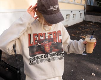 Charles Leclerc Monaco Sweatshirt, Ferrari F1 Vintage Crewneck, Retro Formula 1 Graphic Shirt, Gift for F1 Fans