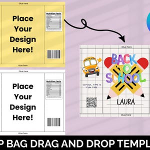 Blank Chip Bag, Printable And Editable Template On Canva, Custom Potato Chip Bag, Chip Bag Editable, Party Chip Bag, DIY Chip Wrapper