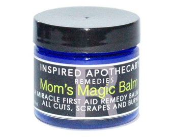 Mom's Magic Balm 2 oz. by Inspired Apothecary Miracle First Aid Balm for Cuts, Scrapes, Burns with Healing Honey, Calendula & Tea Tree Oil