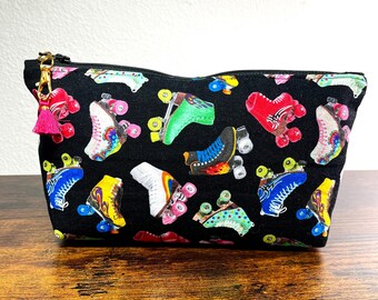 Roller Skates Zippered Cosmetic Bag