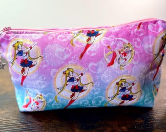Anime Zippered Fabric Cosmetic Pouch