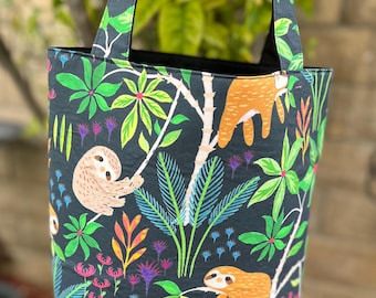 Sloth Cotton Fabric Tote Bag