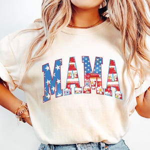 American Mama Shirt, Retro Mama America tee Comfort Colors® , 4th of July Shirt, USA Mom Shirt, Floral Mom Shirt, Patriotic Mom Shirt