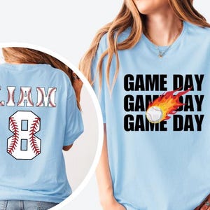 Baseball Shirt With Custom Number And Name, Baseball Team Outfit, Game Day Shirt, Personalized Baseball Shirt, Sports Mom, Baseball Fan Gift
