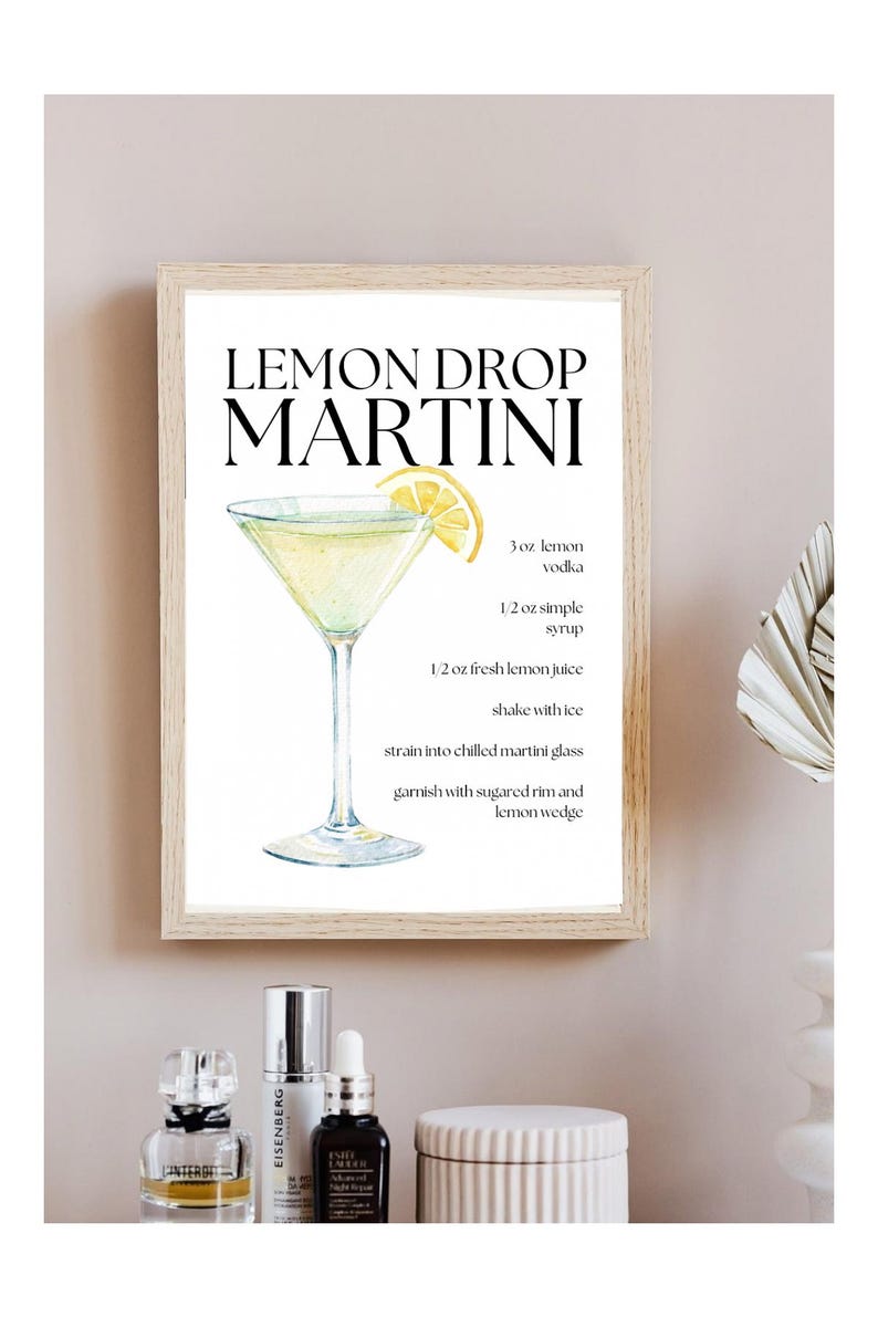 Cocktail Recipe Wall Art Poster (lemon Drop) - Etsy