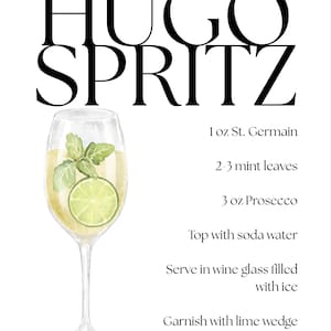 Cocktail Rezept Poster (Hugo Spritz)