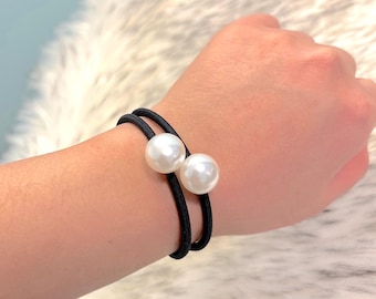 Pearl Hair Ties: Elastic Ponytail Holders, Pearl Bracelet Set