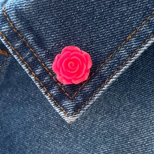 Rose Jacket Pin – Cute Floral Pin for Jackets, Bags, Purses, and Accessories, Rose Brooch - Flower Brooch - Many Colors Available