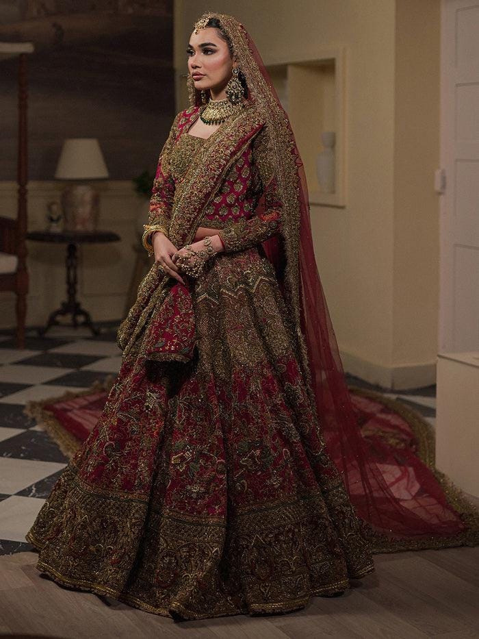 Regal Maroonish Pink  Bridal Lehenga with Intricate Zari Embroidery- Pakistani wedding dress for nikah Mehndi Engagement & walima