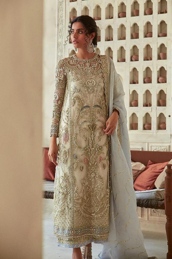 Champagne Gold Hand-embroidered Formal Dress With Beaded Detailing | Pakistani Wedding Women Clothes | Guest Party Wear Dress | Indian Suits - Etsy UK Champagne Gold Hand-embroidered Formal Dress With Beaded Detailing | Pakistani Wedding Women Clothes | Guest Party Wear Dress | Indian Suits - Etsy UK