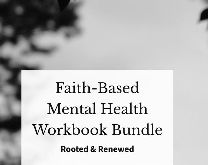 Black & White Christian Mental Health Workbook Bundle I Easy Print, Minimalist Design – 80 Printable Pages I Bible Wisdom Journaling, Faith