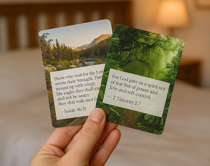 Bible Verse Cards for Encouragement | Christian Printable Scripture Cards | Beautiful Landscape Theme | Faith-Based Uplifting I Easy to Read