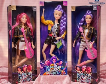 Kpop Demon Hunter Collectible Dolls Anime Style Rumi Doll Set, K Pop Demon Hunters Action Figure Dolls Gift For Kids,  Cute Princess Dolls
