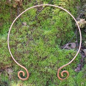 Hammered Copper Torque Necklace - Open Spiral - Viking and Celtic Style | Made to Order