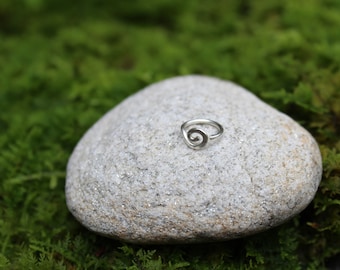 Hammered Sterling Silver Open Spiral Nose Ring - Single or Double - 18gauge OR 20gauge - Pierced Nostril Jewelry - Made to Order