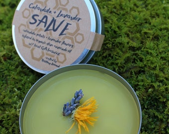 Baume au calendula et à la lavande - Pommade pour la peau entièrement naturelle - Fabriqué par Resting Nomad