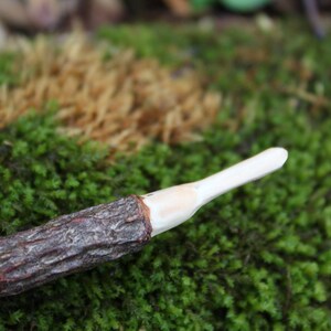 Magick Wand OOAK Curved Wooden Fir Wand for Spell Casting Tools for Witches and Warlocks image 6