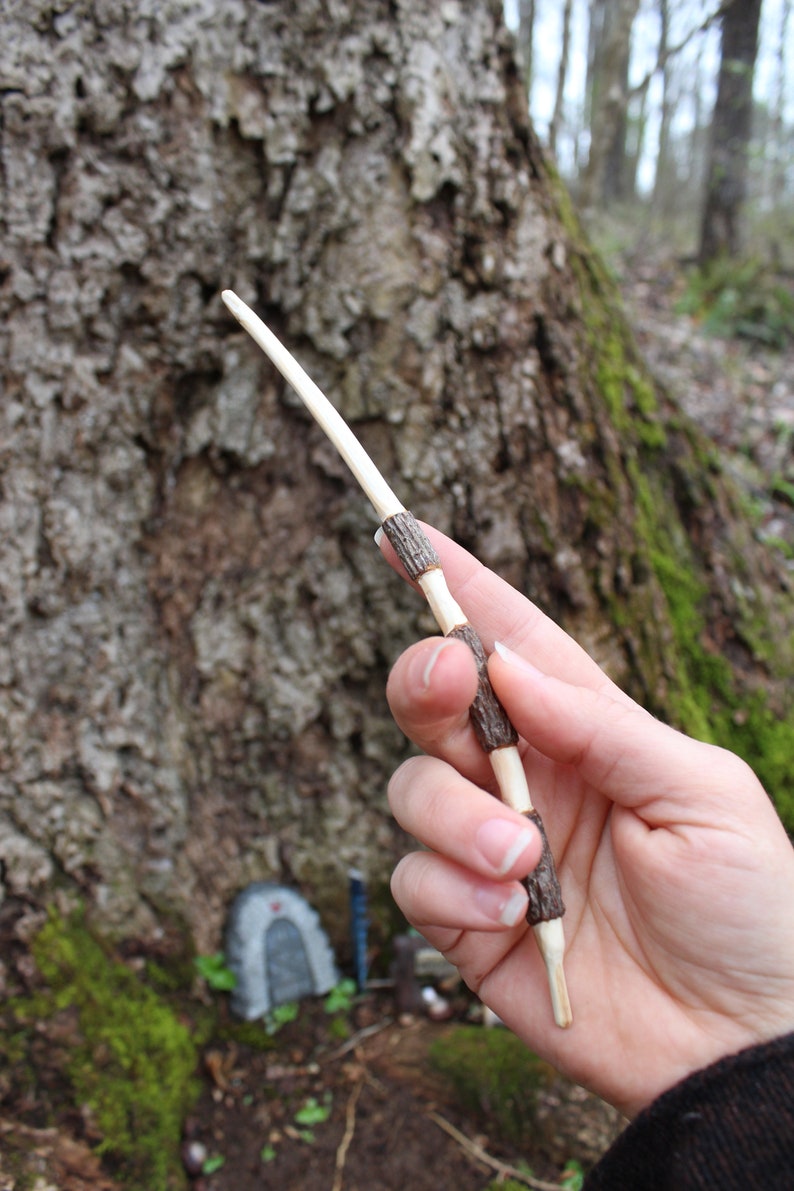 Magick Wand OOAK Curved Wooden Fir Wand for Spell Casting Tools for Witches and Warlocks image 7