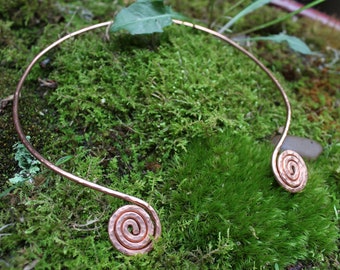 Hammered Copper Torque Necklace - Viking and Celtic Style | Made to Order