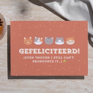 Tarjeta de felicitación holandesa divertida / Gefeliciteerd / Tarjeta de felicitación humorística / Tarjeta de feliz cumpleaños Humor de expatriados