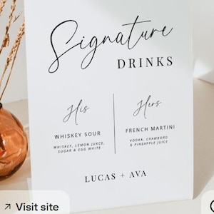 His & Hers Cocktails - Bar Signs