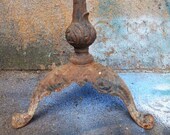 Vintage stool table base tripod footed adjustable cast iron architectural salvage Restoration hardware supplies footed pedestal stand