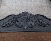 Architectural wood pediment 15 3 4 inch Decorative furniture frame window mirror embellishment Shabby French Country Supplies
