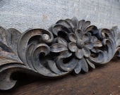 Wood applique Decorative 15 quot pediment architectural Victorian French Country ornamental furniture wall embellishment Supplies