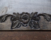 Architectural wood pediment 31 inch flower furniture window mirror embellishment Shabby French Country Supplies