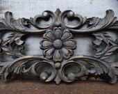 Wood applique large Decorative pediment architectural Victorian French Country ornamental furniture wall embellishment Supplies