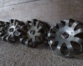 4 Vintage valve handles hardware parts Industrial Salvage wheels sprockets junk Steampunk assemblage Repurpose Supplies