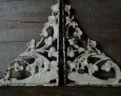 Two vintage brackets Eastlake decorative Shelf Furniture 6 x 8 architectural salvage wall supplies Ornate iron bracket