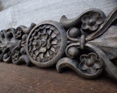 Wood applique Decorative 23 quot pediment architectural Victorian French Country ornamental furniture wall embellishment Supplies