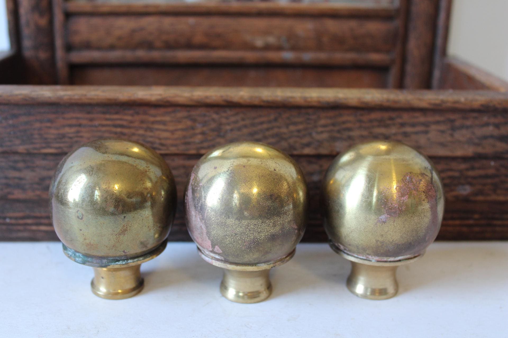 Lamp Finial Hardware B&P Lamp 1" Brass Ball Finial - Turned Brass With 1/8F Tap For Lamp & Furniture Brass Finial