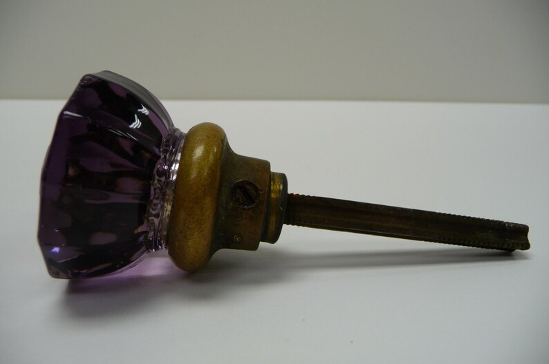 Vintage door knob Purple glass Amethyst handle Restoration Etsy