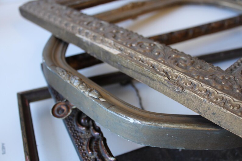 Four Antique Frames Ornate Wood Picture Frame Odd Shaped Wall Decor