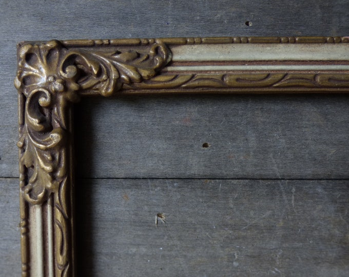 Vintage Wood Frame Ornate Gold Applique French Country 10 X 12 Etsy