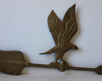 Vintage weathervane Eagle bird directional arrow architectural salvage weather vane gold