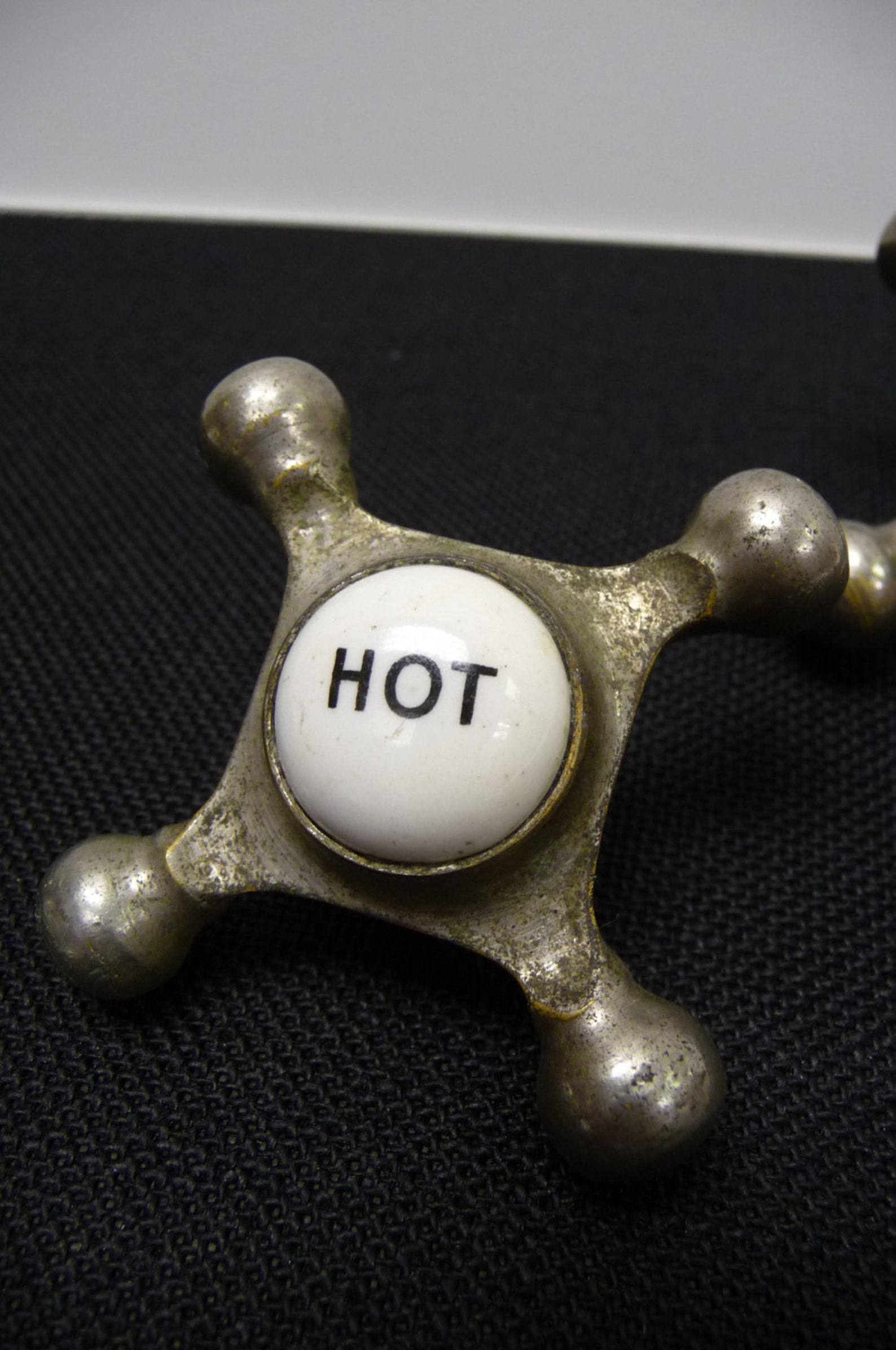 HOT and COLD knobs Vintage antique faucet handles Porcelain Etsy