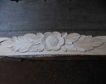 Architectural raw wood pediment unfinished 31 inch furniture window mirror embellishment Shabby French Country Supplies