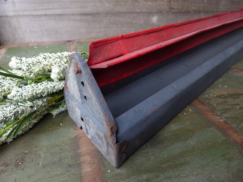 Vintage Galvanized Chicken Feeder 36 Inch Trough Farm Barn Etsy