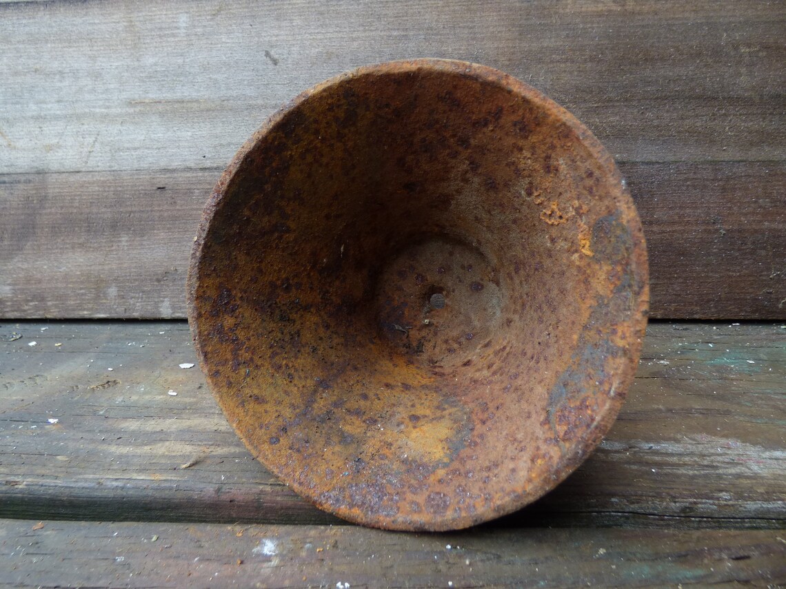 Large cast iron bell vintage rusty aged restoration repurpose Etsy