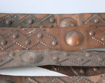 Five pieces copper trim decorative 18" strip border antique architectural salvage Arts & Crafts